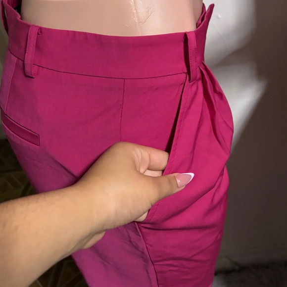 MONIKA CHIANG Elegant Hot Pink Wool Blend Trouser - Picture 7 of 14